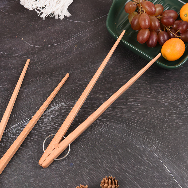 Pinzas de Madera de Haya para Alimentos