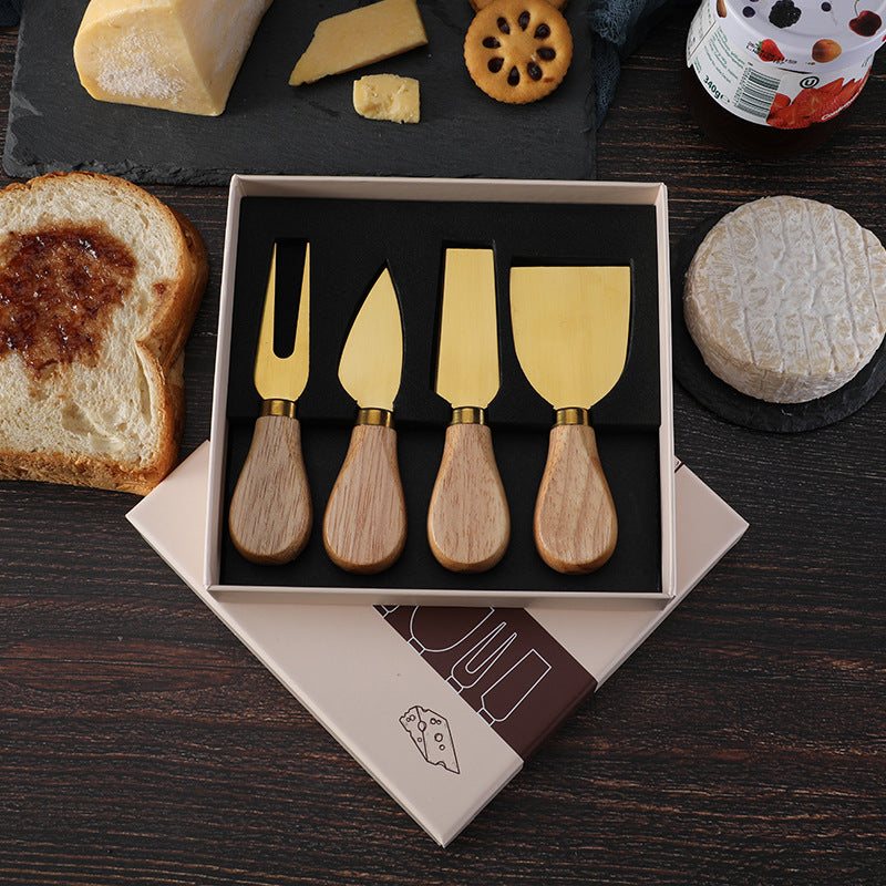 Set de Cuchillos de Queso con Mango de Roble