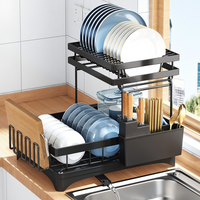 Escurreplatos de Acero con Soporte para Tazas