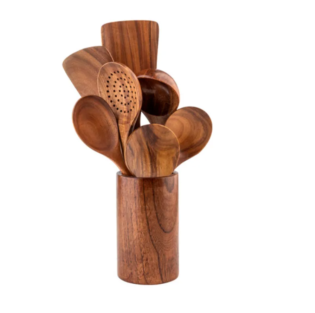 Set de Espátulas de Madera de Acacia