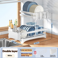 Escurreplatos de Acero con Soporte para Tazas