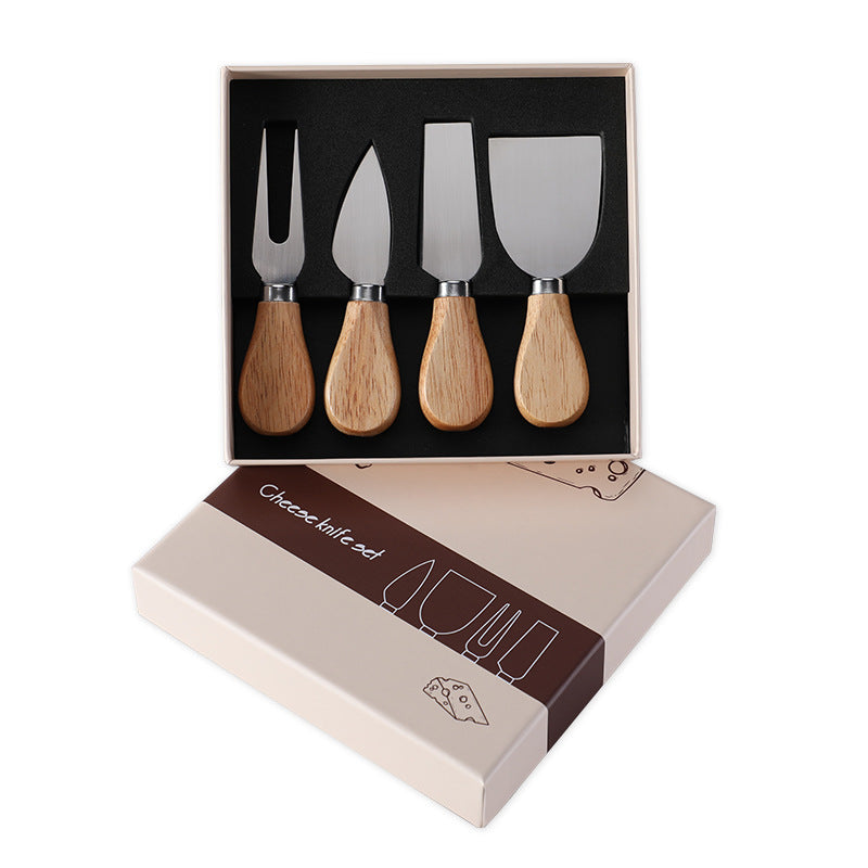 Set de Cuchillos de Queso con Mango de Roble