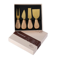 Set de Cuchillos de Queso con Mango de Roble