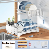Escurreplatos de Acero con Soporte para Tazas