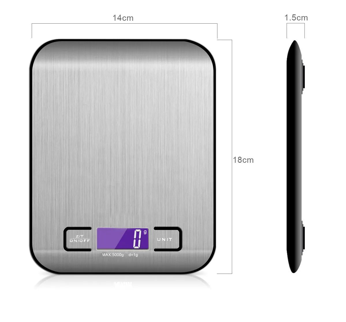 Báscula de Cocina de Acero Inoxidable Recargable