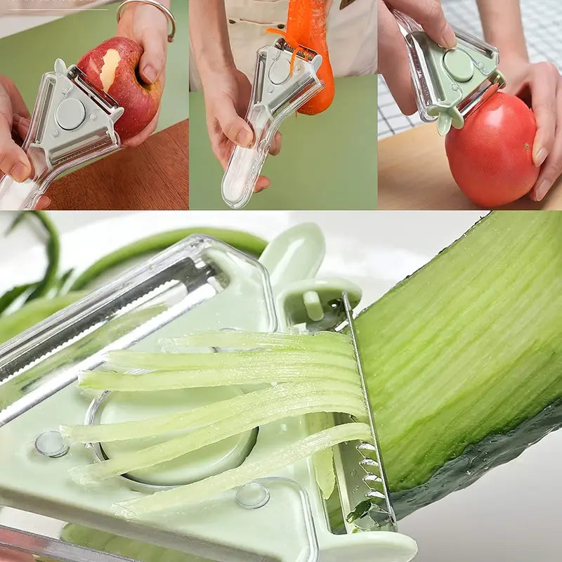 Pelador de Vegetales 3 en 1 de Acero Inoxidable