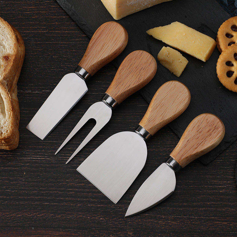 Set de Cuchillos de Queso con Mango de Roble