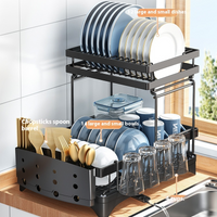 Escurreplatos de Acero con Soporte para Tazas