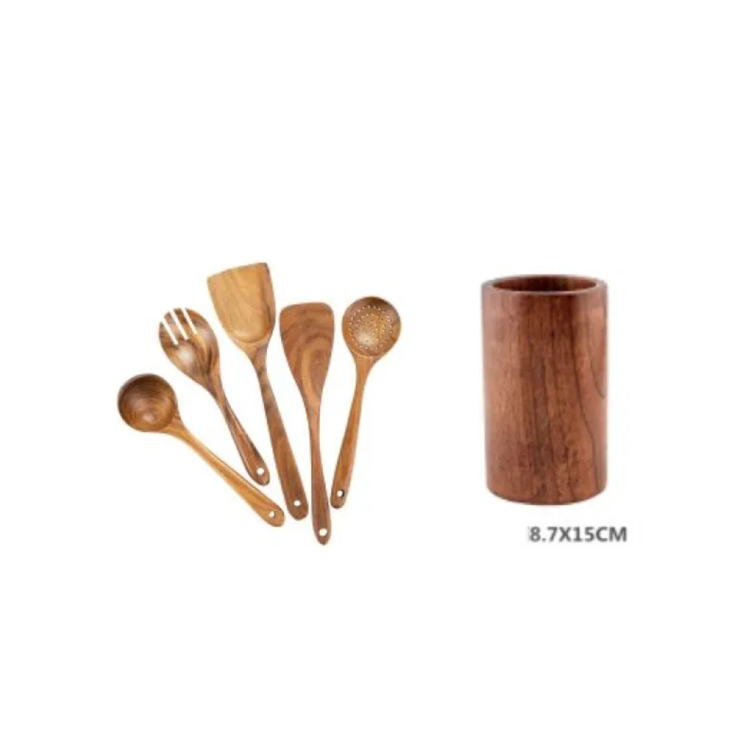 Set de Espátulas de Madera de Acacia