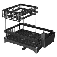 Escurreplatos de Acero con Soporte para Tazas