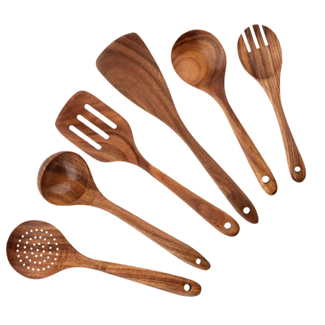 Set de Espátulas de Madera de Acacia